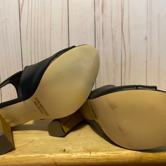 New in Box Faux Black Leather Heels - Picture 5 of 7